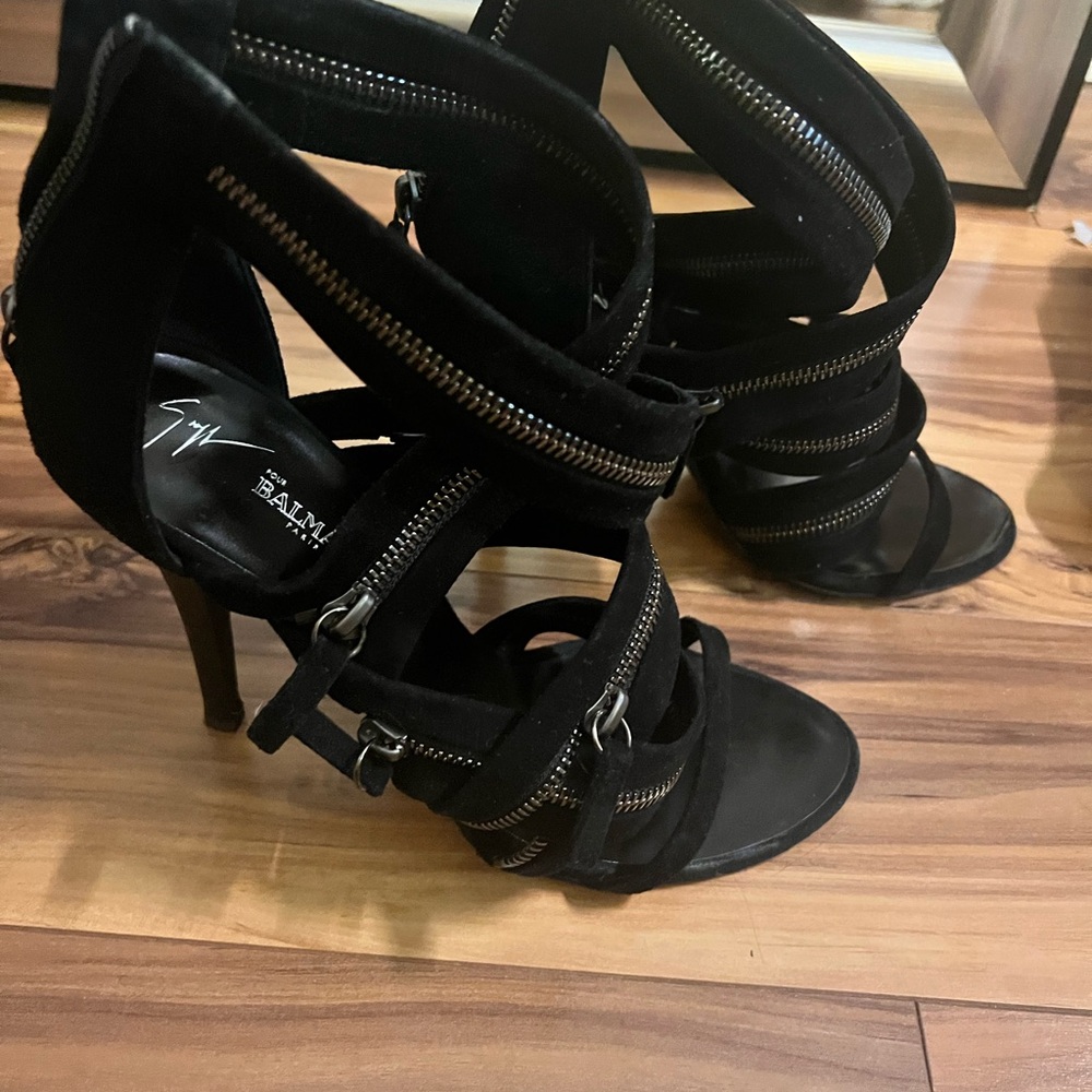 Giuseppe Zanotti x Balmain Suede Sandals